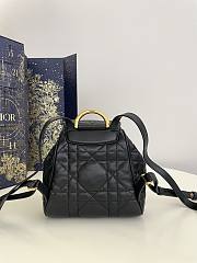 Small Dior Caro Backpack Black Macrocannage Lambskin - 19.5x18.5x8.5cm - 2