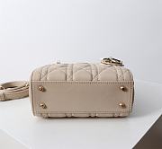 Mini Lady Dior Bag Two Tone Beige and Latte Cannage Lambskin - 17x15x7cm - 5