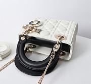 Mini Lady Dior Bag Two Tone Latte and Black Cannage Lambskin - 17x15x7cm - 4