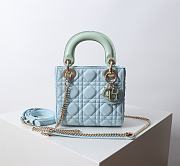 Mini Lady Dior Bag Two Tone Blue and Green Cannage Lambskin - 17x15x7cm - 1