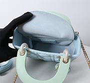 Mini Lady Dior Bag Two Tone Blue and Green Cannage Lambskin - 17x15x7cm - 5