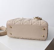 Small Lady Dior Bag Two Tone Beige and Latte Cannage Lambskin - 20x17x8cm  - 6