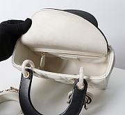 Small Lady Dior Bag Two Tone Latte and Black Cannage Lambskin - 20x17x8cm - 3