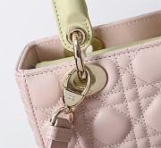 Small Lady Dior Bag Two Tone Pink and Yellow Cannage Lambskin - 20x17x8cm - 3