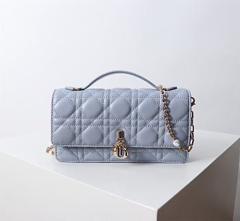 My Dior Mini Bag Cloud Blue Cannage Lambskin - 21x11.5x4.5cm