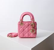 Lady Dior Micro Bag Candy Pink Cannage Lambskin - 12x10.2x5cm - 1