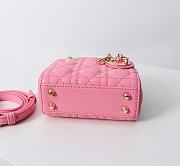 Lady Dior Micro Bag Candy Pink Cannage Lambskin - 12x10.2x5cm - 3