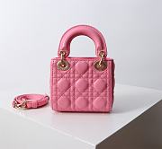 Lady Dior Micro Bag Candy Pink Cannage Lambskin - 12x10.2x5cm - 2