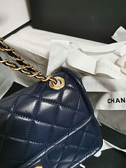 Chanel Flap Bag Shiny Crumpled Calfskin & Gold-Tone Metal Navy Blue - 15.5×24.5×7cm - 6