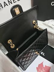 Chanel Flap Bag Shiny Crumpled Calfskin & Gold-Tone Metal Dark Black - 15.5×24.5×7cm - 5