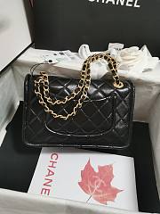 Chanel Flap Bag Shiny Crumpled Calfskin & Gold-Tone Metal Dark Black - 15.5×24.5×7cm - 4