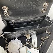 Chanel Mini 2.55 Handbag Aged Calfskin & Silver Tone Metal Black - 15.5×20×6cm - 3