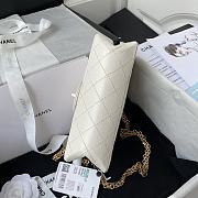 Chanel Mini 2.55 Handbag Aged Calfskin & Gold Tone Metal White - 15.5×20×6cm - 4