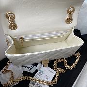 Chanel Mini 2.55 Handbag Aged Calfskin & Gold Tone Metal White - 15.5×20×6cm - 5