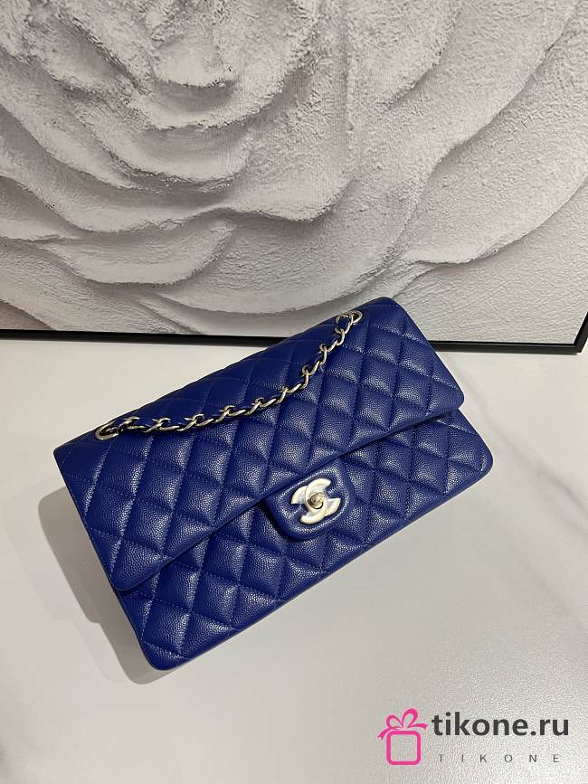 Chanel Classic Flap Caviar Quilted Blue - 15.5×25.5×6.5cm - 1