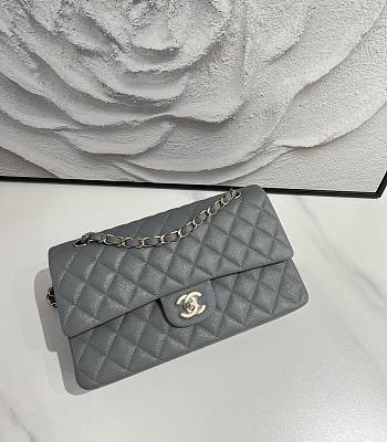 Chanel Classic Flap Caviar Quilted Gray - 15.5×25.5×6.5cm