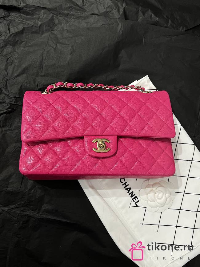 Chanel Classic Flap Caviar Quilted Hot Pink - 15.5×25.5×6.5cm - 1