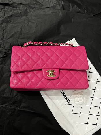 Chanel Classic Flap Caviar Quilted Hot Pink - 15.5×25.5×6.5cm