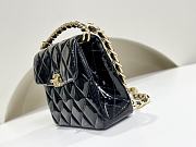 Chanel Mini Flap Bag With Top Handle Patent Black - 15x19x7cm - 6