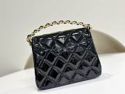 Chanel Mini Flap Bag With Top Handle Patent Black - 15x19x7cm - 4