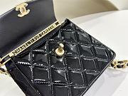 Chanel Mini Flap Bag With Top Handle Patent Black - 15x19x7cm - 2