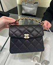 Chanel Mini Flap Bag With Top Handle Caviar Black - 15x19x7cm - 5