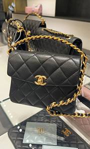 Chanel Mini Flap Bag With Top Handle Caviar Black - 15x19x7cm - 4