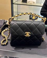 Chanel Mini Flap Bag With Top Handle Caviar Black - 15x19x7cm - 2