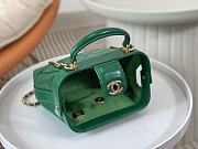 Chanel Mini Bag with Top Handle Shiny Lambskin & Gold Tone Metal Green - 12×18×7cm - 6