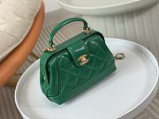 Chanel Mini Bag with Top Handle Shiny Lambskin & Gold Tone Metal Green - 12×18×7cm - 3