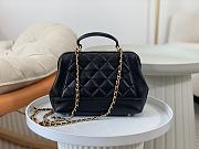 Chanel Small Bag with Top Handle Shiny Lambskin & Gold Tone Metal Black - 16×23.5×8cm  - 6