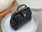 Chanel Small Bag with Top Handle Shiny Lambskin & Gold Tone Metal Black - 16×23.5×8cm  - 5