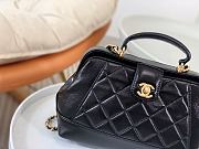 Chanel Small Bag with Top Handle Shiny Lambskin & Gold Tone Metal Black - 16×23.5×8cm  - 2