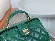 Chanel Small Bag with Top Handle Shiny Lambskin & Gold Tone Metal Green - 16×23.5×8cm  - 3