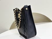 Chanel Hobo Handbag Calfskin & Gold Tone Metal Black - 23x22x6.5cm - 4