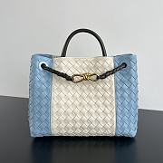 Bottega Veneta Medium Andiamo Intrecciato White/ Blue - 32x25x11cm - 1