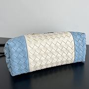 Bottega Veneta Medium Andiamo Intrecciato White/ Blue - 32x25x11cm - 5