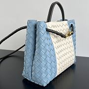 Bottega Veneta Medium Andiamo Intrecciato White/ Blue - 32x25x11cm - 6