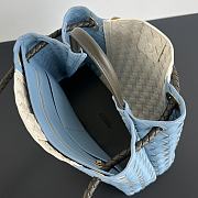 Bottega Veneta Medium Andiamo Intrecciato White/ Blue - 32x25x11cm - 4