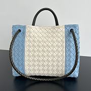 Bottega Veneta Medium Andiamo Intrecciato White/ Blue - 32x25x11cm - 3