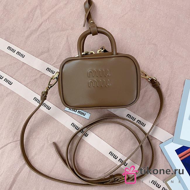 Miumiu Leather Micro Bag Cognac - 10.5x4cm - 1