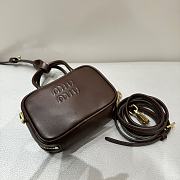 Miumiu Leather Micro Bag Briarwood - 10.5x4cm - 3