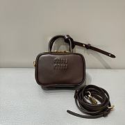 Miumiu Leather Micro Bag Briarwood - 10.5x4cm - 6