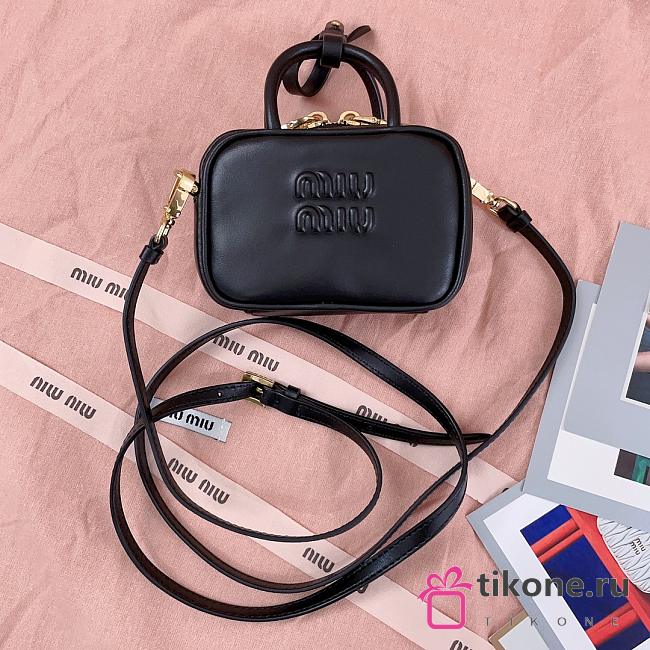 Miumiu Leather Micro Bag Black - 10.5x4cm - 1