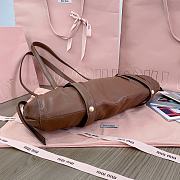 Miumiu Joie Nappa Leather Bag Brown - 44x16x10.5cm - 5