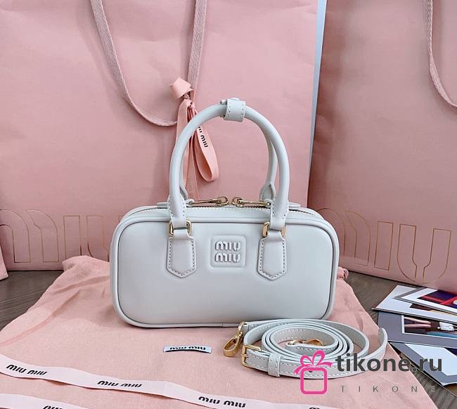 Miumiu Arcadie Leather Mini Bag White - 19x10x5cm - 1