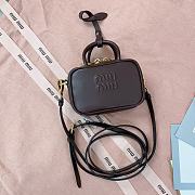 Miumiu Leather Micro Bag Briarwood - 10.5x4cm - 1