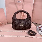 Miumiu Wander Matelasse Nappa Leather Hobo Bag Briarwood - 20x17x6cm - 3