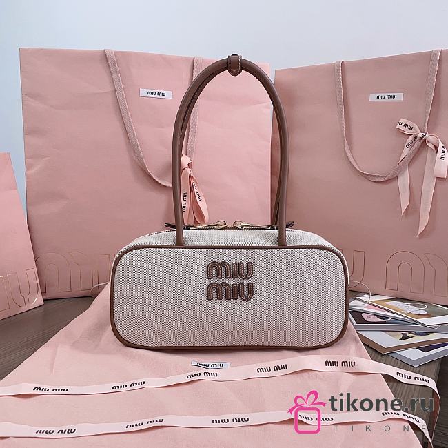 Miumiu Canvas Beau Bag Beige - 27x12x8cm - 1