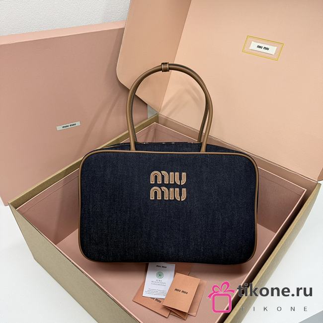 Miumiu Denim Beau Bag Blue - 34x23x10cm - 1